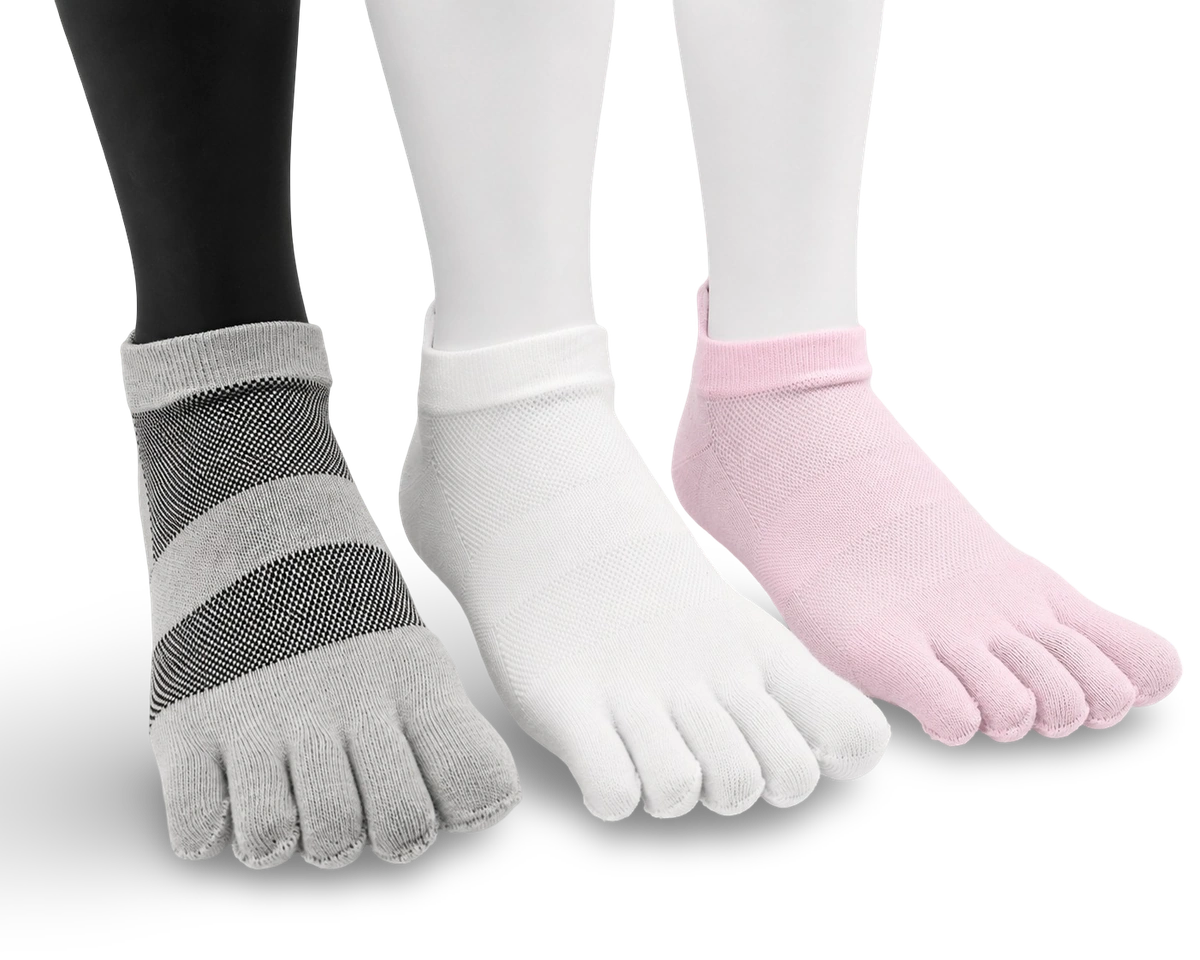 Three Pair Low-Cut Toe Sock Bundle