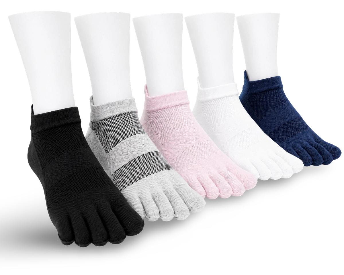 Five Pair Low-Cut Toe Sock Bundle